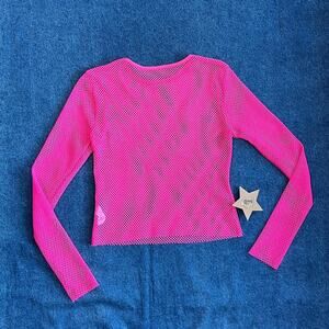 hot pink fishnet crop top